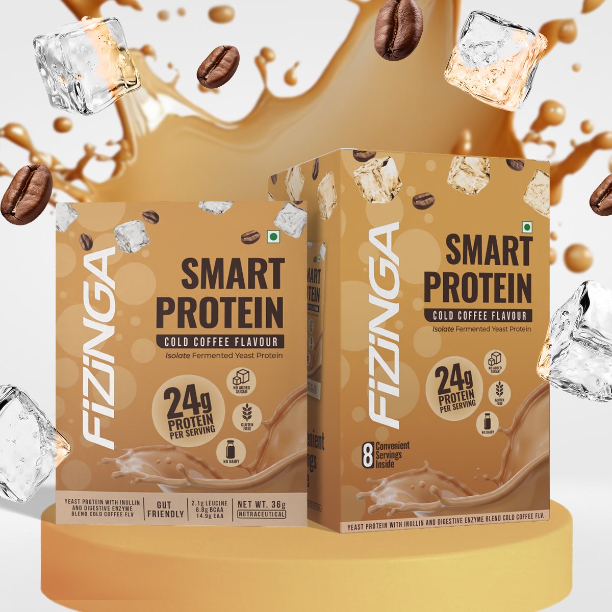Fizinga Smart Protein – Pack of Cold Coffee Sachets image 0