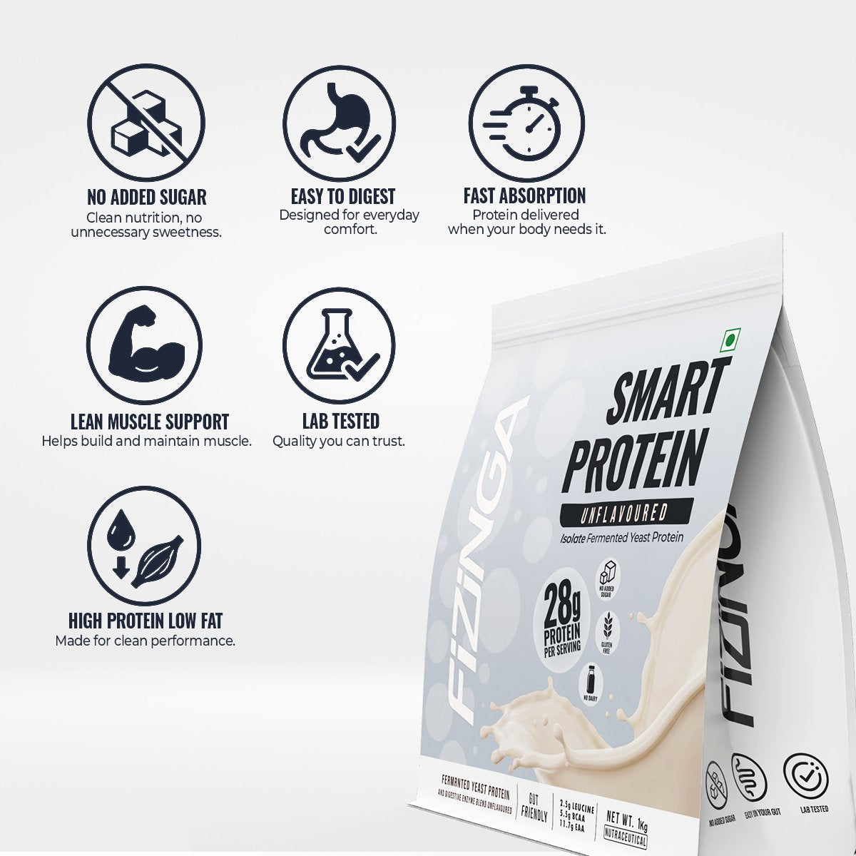 Fizinga Smart Protein - Unflavoured - Fermented Yeast Protein image 3
