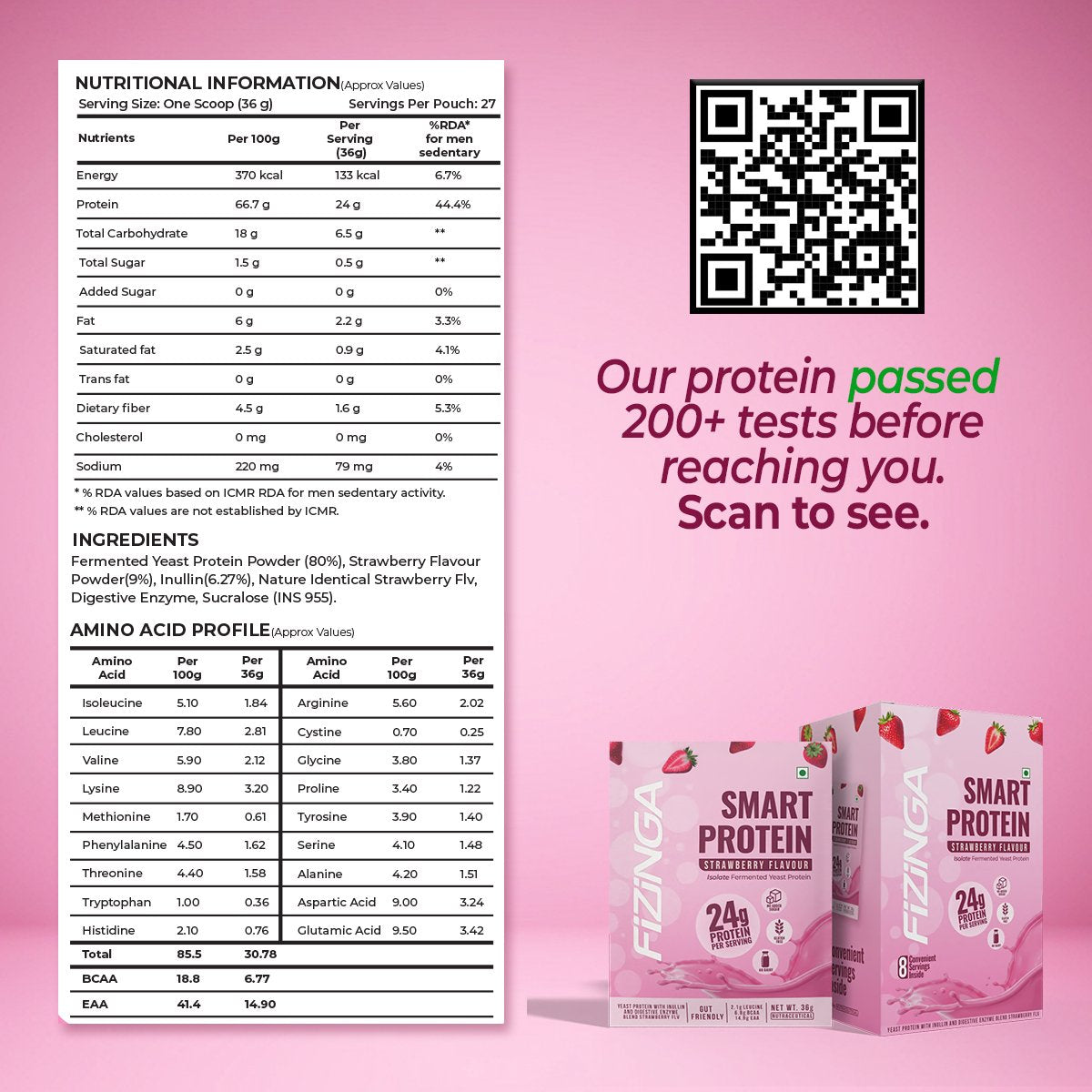 Fizinga Smart Protein – Pack of Strawberry Sachets image 5