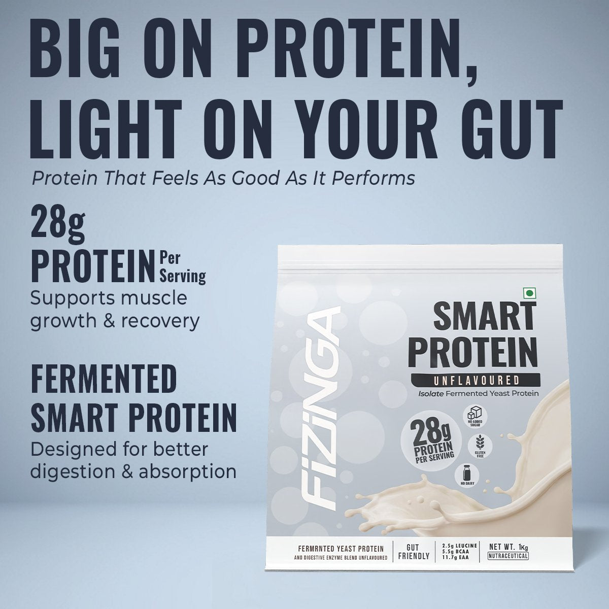 Fizinga Smart Protein - Unflavoured - Fermented Yeast Protein image 1
