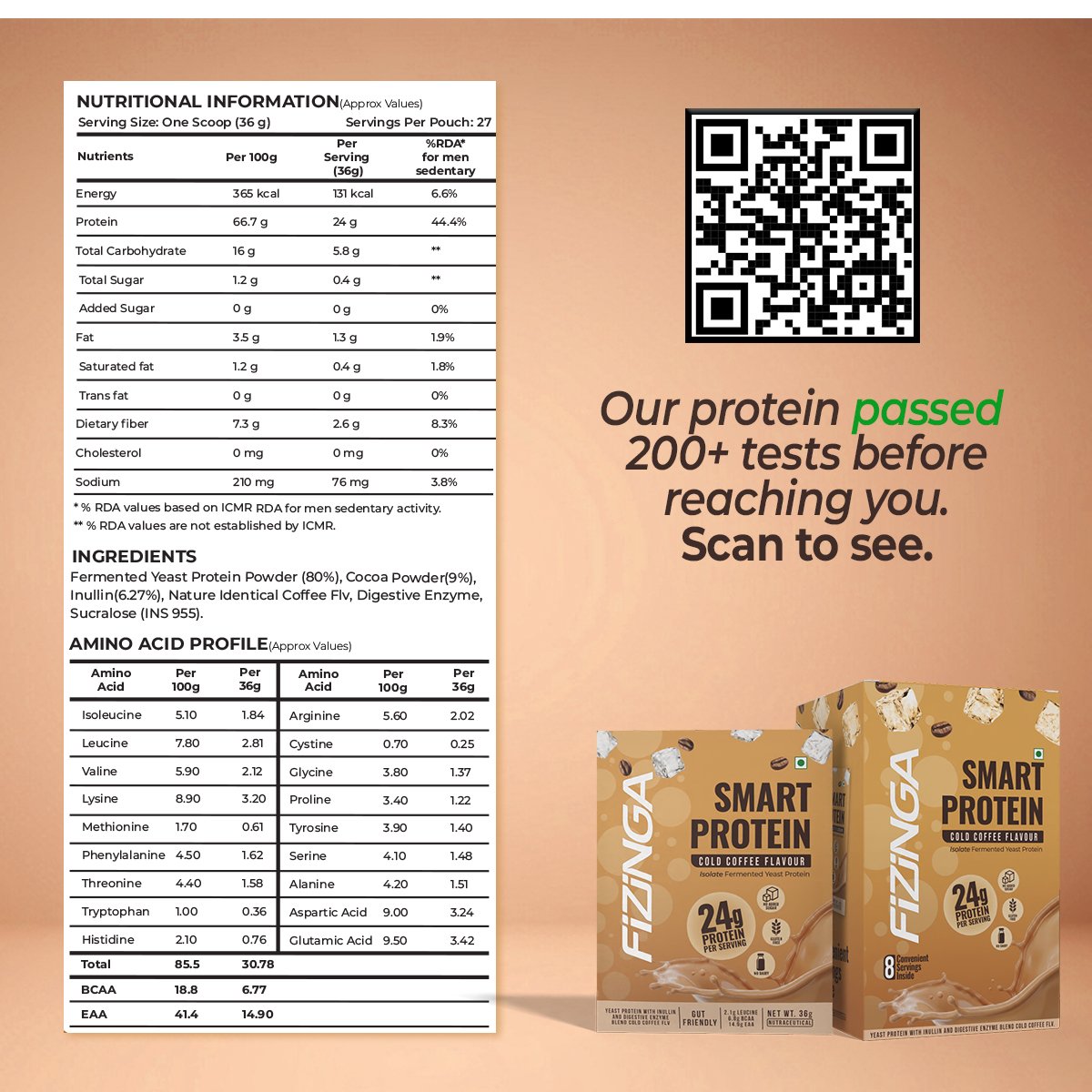 Fizinga Smart Protein – Pack of Cold Coffee Sachets image 5