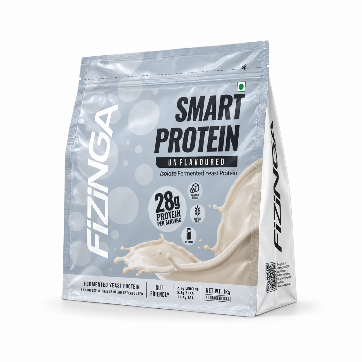 Unflavoured Fermented Yeast Protein Powder | 1 kg | Vegan, Non-Dairy | Fizinga