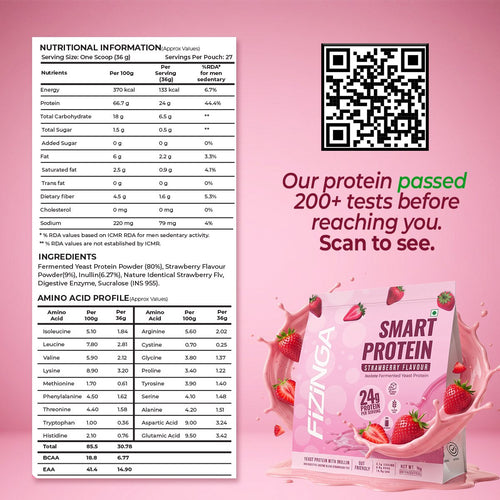 Fizinga Smart Protein - Strawberry - Fermented Yeast Protein image 5