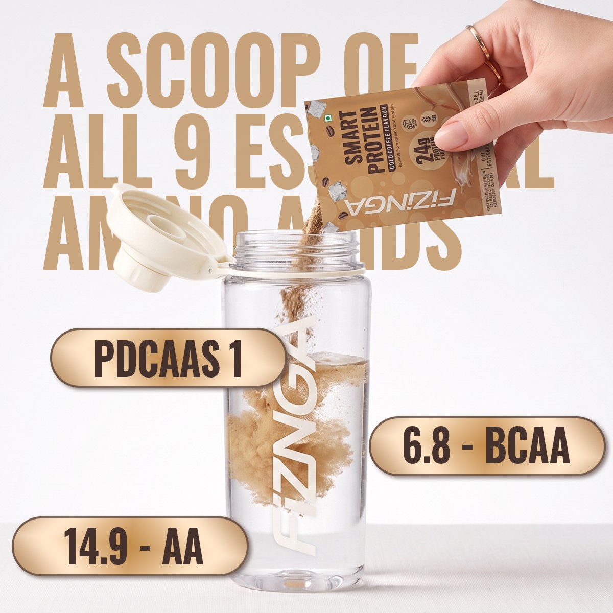 Fizinga Smart Protein – Pack of Cold Coffee Sachets image 2