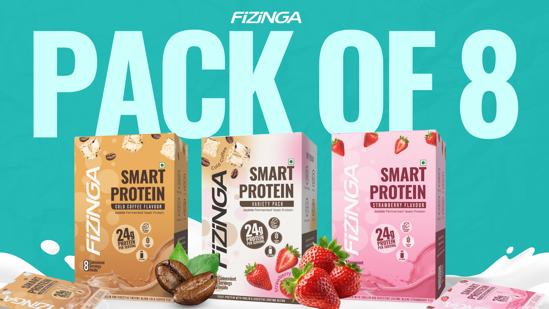 Fizinga Smart Protein pack of 8 sachets