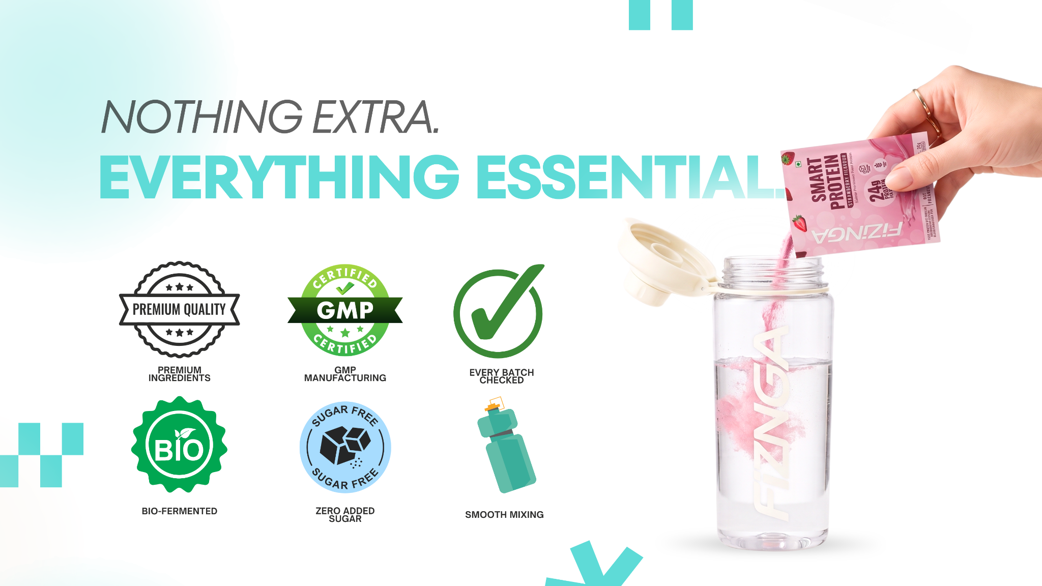 Fizinga premium ingredients, GMP manufacturing and batch checks