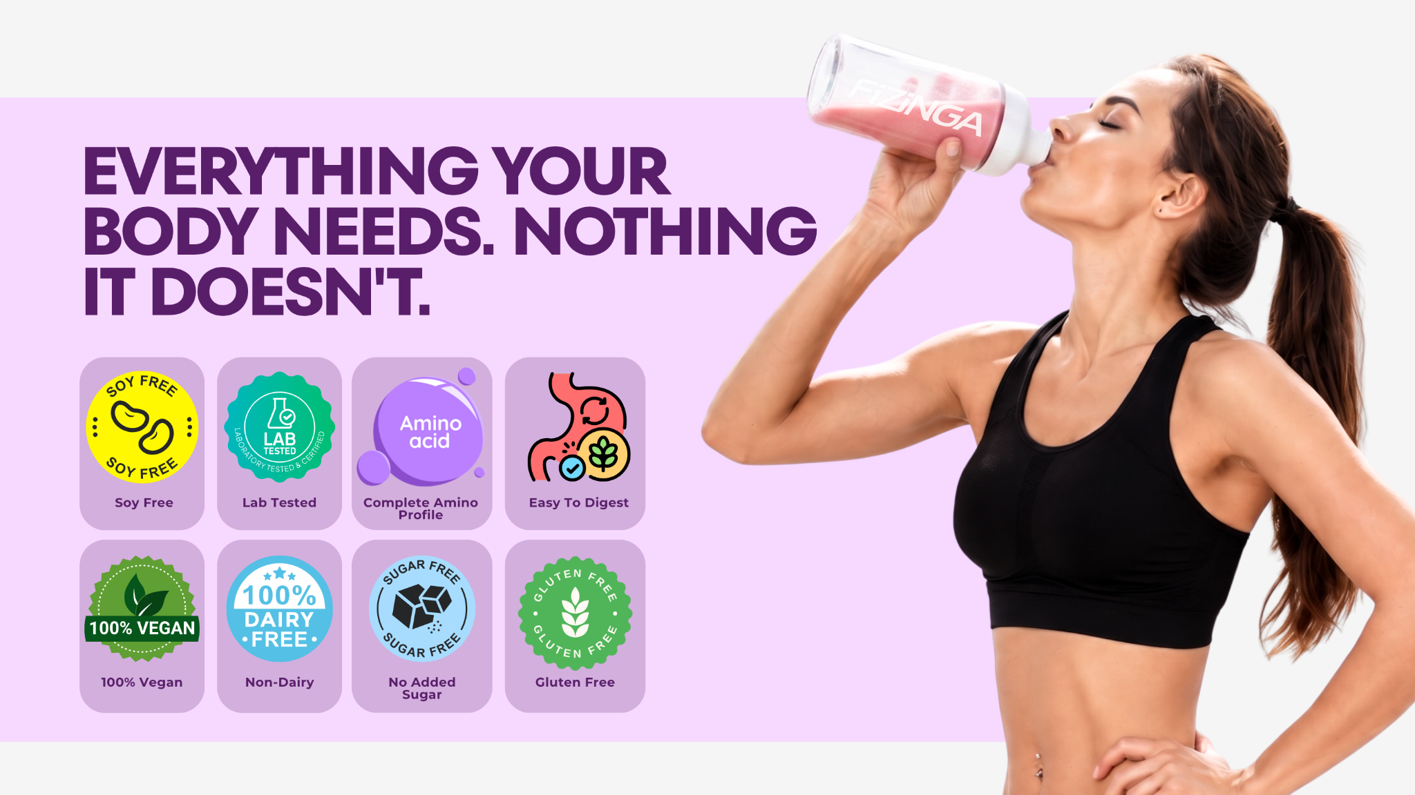 Fizinga Variety sachets clean vegan non-dairy formula